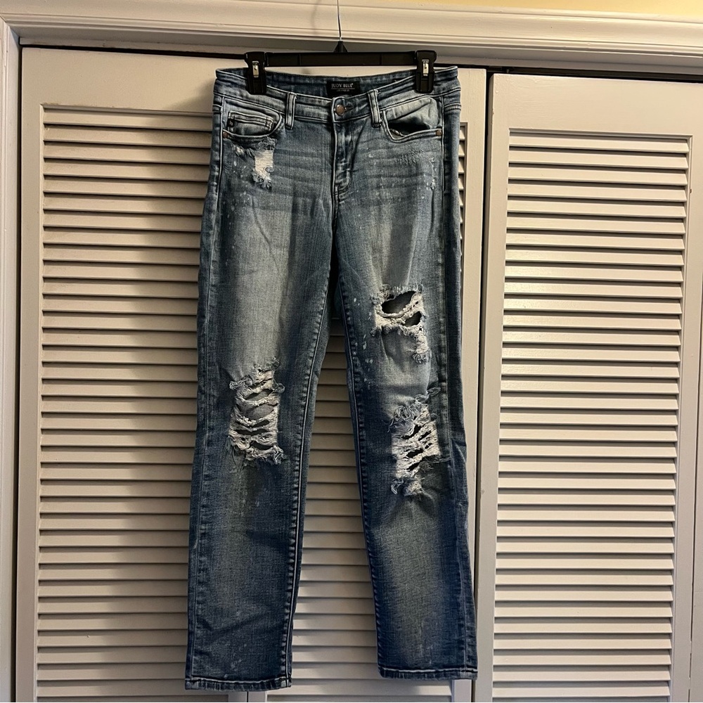 Judy Blue Light Blue Distressed Boyfriend Jeans size 29